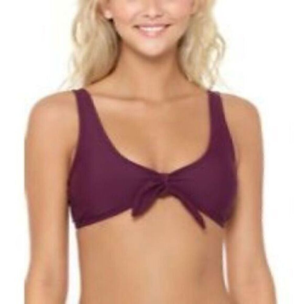 Hot Water Sugar Plum Knot Tie Adjustable Straps Bikini Top M NWT